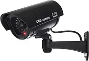 IR1100 Outdoor Black Security Camera Camera CCTV Dummy with Flashing LED with Screws