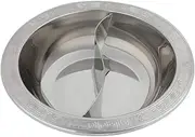 Stainless Steel Hot Pot with Divider, Shabu Shabu Hot Pot, Chinese Dual Sided Pot Set, Chinese Fondue Hotpot Soup Pot for Induction Cooktop, Two Flavor Separation 28cm Sliver