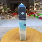 620g Trolleite Crystal Tower Point Obelisk Natural Rare Blue Quartz Healing Z771