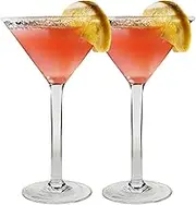 Cocktail Glasses 180ml Transparent Martini Cocktails Mixed Set Plastic Reusable Unbreakable Glass Drinking Juice Making Cup Glassware for Home Party Bar, Dishwasher Safe, Set of 2