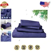 Queen Size Silky Soft Bamboo Sheets Set for Hot Sleepers - Breathable & Cooling