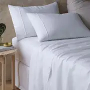 Vintage Design Homewares Queen White White 100% Hemp Sheet Set