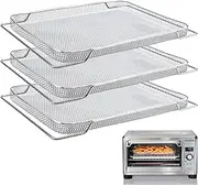 Air Fryer Basket for Breville Smart Oven Air Fryer Pro, 3 stainless steel mesh baskets, air fryer mesh baskets, oven mesh baskets（16.5"×11.8"×1.2"）