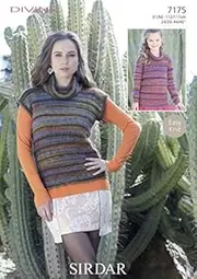 Sirdar Ladies & Girls Tops Divine Knitting Pattern 7175 DK