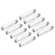 100Pcs Safety Bar Pins 30mm Brooch Clasp Pin Backs for ID Badges, Silver Tone