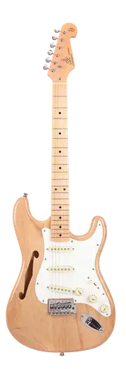 SX SC ASH SEMI HOLLOW Electric Guitar - White Swamp Ash Body, Maple Fingerboard, Natural Gloss