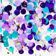 Party Pops: Purple Teal Round Tissue Paper Confetti Dots - 1.76 oz, 2.5 cm - Wed