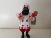 Santa's Workshop 12" African American Resin Baker Chef Figurine w/Wisk & Spoon