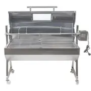 1200 Stainless Steel Hooded Spartan Spit Roaster - Flaming Coals