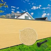 KANAGAWA 4ft x 50ft Privacy Screen Fence, 90% Blockage Heavy Duty 175 GSM Fencing Mesh Net Cover for Outdoor Wall Garden Yard Backyard 40 Cable Zip Ties Included Sand
