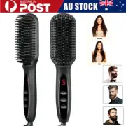 Beard Hair Ionic Ceramic Straightener Straightening Heated Brush for Men & Women
