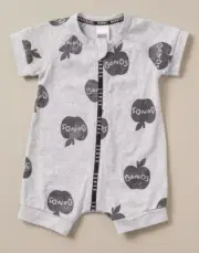 Baby size 00000 Small newborn BONDS Ssleeve zip Grey wondercool romper NEW 3271