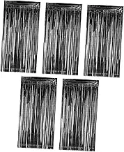 GARVALON 5pcs Shiny Tinsel Door Curtain Elegant Fringe Backdrop for Birthday Party Wedding Christmas Wide High Lightweight Decorative Streamer Curtains for Photo Booths and Events