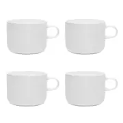 4x Ecology 420ml Canvas Short Hot Espresso/Coffee Mug Tableware Drinking Cup WHT