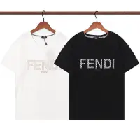 在飛比找Yahoo!奇摩拍賣優惠-【小鹿甄選】FENDI 芬迪 短袖T恤印花刺繡雙FF字母老佛