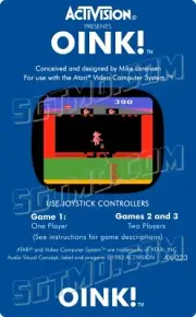 Atari 2600 Replacement Label - Oink!