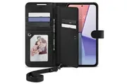 SPIGEN Galaxy A54 5G Case, Genuine Card Wallet S Plus Leather Foldable Case for Samsung - Black