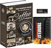 Book Safe with Combination Lock, Hidden Safe (9.5 x 6.2 x 2.2 Inch) with Fireproof Bag, Secret Diversion Safe, Hollow Book Box Hidden Storage, Money Safe Box for Cash (COFFEE)