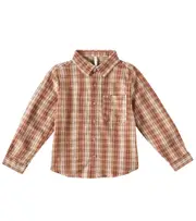 [Rylee + Cru] Rylee + Cru Plaid linen-blend shirt Y 10/12 burgundy