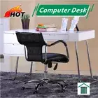 New White Hi High Gloss Workstation Work Computer Reception Desk w/3 Drawers