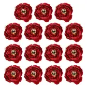 15Pcs Artificial Flower Head Fake Flowers Heads Bulk Silk Peony Heads Burgundy