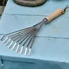 Garden Stainless Steel Hand Rake Soil Tiller Small Leaf Rakes For Gardening 1pcs