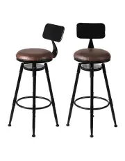 [Levede] 1x Industrial Bar Stools in Black/Brown