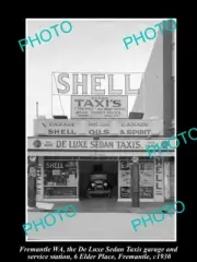 6x4 HISTORIC PHOTO OF FREMANTLE WA THE DELUXE SHELL OIL Co PETROL STATION c1930