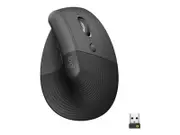 Logitech Lift Vertical Ergonomic Mouse - vertical mouse - 2.4 GHz, Bluetooth - Graphite