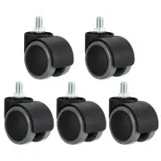 5Pcs 2 Inch Swivel Casters 360 Degree Threaded Swivel Stem Wheels Grey
