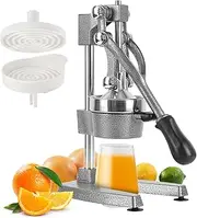Mershine Manual Stainless Steel Juicer, Commercial Juice Presser, Hand Press Juicer Extractor Squeezer Orange Citrus (Silver with Squeezer)