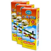 3x Boyle Crafty Kits Build & Paint Wooden Plane Kids/Children Activity Toy 5y+