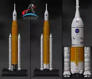 Space Launch System (SLS) Artemis I with platform File STL-OBJ for 3D Printer