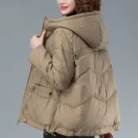 在飛比找蝦皮商城精選優惠-短版輕薄羽絨棉服女年冬季新款韓版寬鬆大尺碼休閒連帽保暖外套