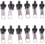 12Pcs Black Universal Instant Fix Zipper Repair Kit Replacement Zip Slider Teeth