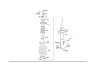 Mercedes Benz Genuine C350 C300 C250 2008-2015 Front Helical Spring 2043211204