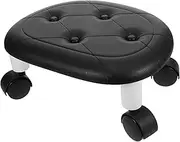 Amosfun Pulley Stool Stool Step Stools for Step Stool Step Stool Low Small Stool Rolling Stool for Home Stool with Wheels Round Rolling Stool Round Low Stool Foam