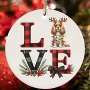 Love American Cocker Spaniel Dog Light Reindeer Antler Christmas Ornament Gift