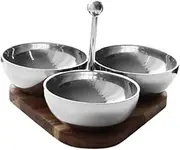 Generic Divided Nut Bowls Snack Server Rustproof Creative with Handle Candy Bowl Dessert Bowl for Olives Chips Home Use Living Room