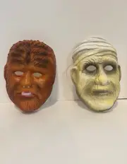 Universal Monsters Vintage Halloween Mask Lot. Wolfman, The Mummy