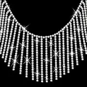 1 Yard Rhinestone Ribbon Tassel Chain Diamond Bridal Trim Fringe Crystal Rhinestone Long Tassel Chain Sewing Craft for Decoration