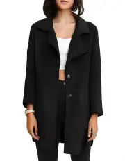[Belle & Bloom] Ex-Boyfriend Black Wool Blend Oversized Jacket