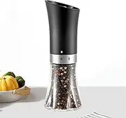 Electric Salt Grinder | Salt Grinder, LED Light Adjustable Coarseness Battery Powered Electric Salt and Pepper Grinder for Kitchen BBQ