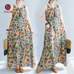 ENO SUMMER NEW STYLE LOOSE COTTON LINEN PRINTING MULTI-COLOR