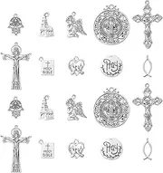 [Stiesy] Assorted Styles Tibetan Silver Bracelet Charms Antique Dangle Charms for DIY Bracelets Necklace Crafts Ornaments Accessories Decor