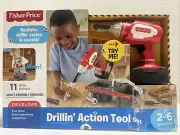 2016 FISHER PRICE DRILLIN' ACTION TOOL SET(distress box)new complete