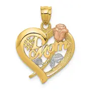 14k Two-tone Gold Two-tone Gold w/Rhodium Mom Charm