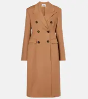 [Stella McCartney] Stella McCartney Double-breasted virgin wool coat AU 2 brown