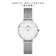 Daniel Wellington 手錶 Petite Lumine 28mm 星辰系列水晶麥穗編織錶-白錶盤-三色任選(DW00100528 DW00100602 DW00100604)/ 簡約銀