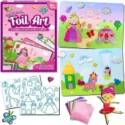 Art Craft Toy Foil Fun Unicorn Princess Crafts Kit Fairy Stickers Party Favor